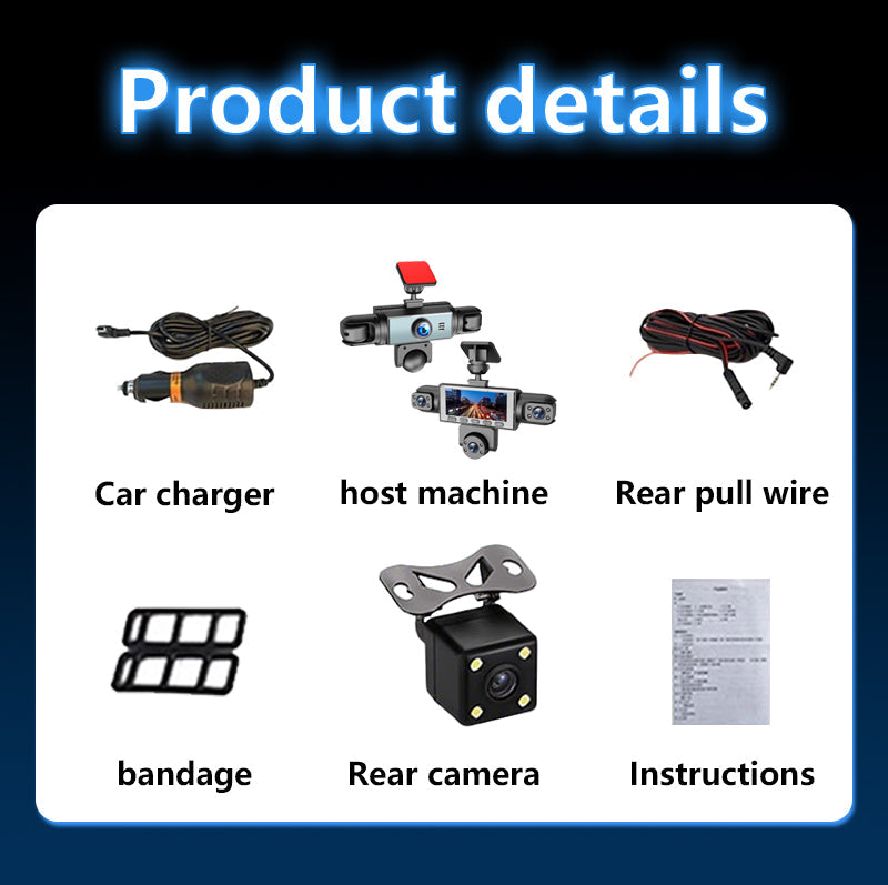 Five Camera Driving Recorder, 1080P High-definition Night Vision, Mobile App For Viewing Videos