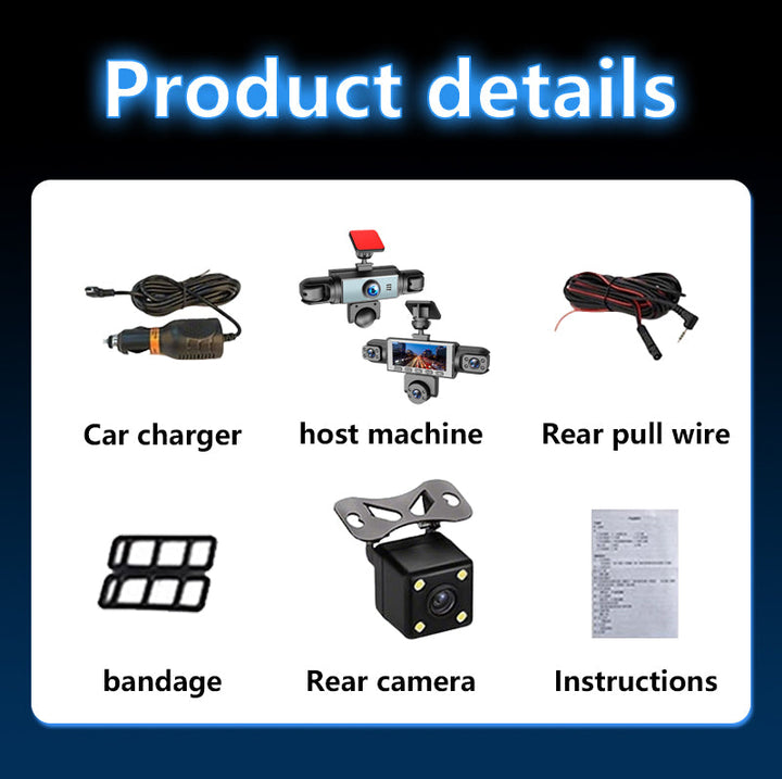 Five Camera Driving Recorder, 1080P High-definition Night Vision, Mobile App For Viewing Videos