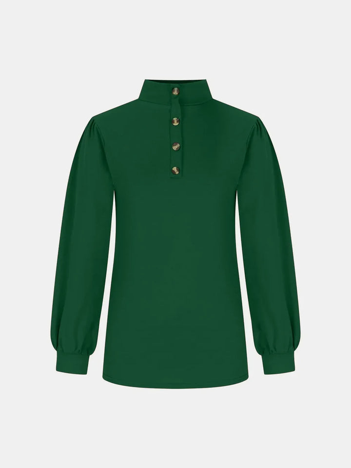 Full Size Mock Neck Long Sleeve T-Shirt
