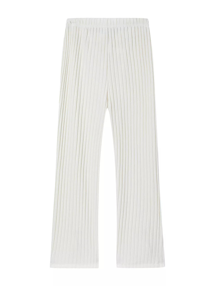 Ribbed Knit Top and Pants Set