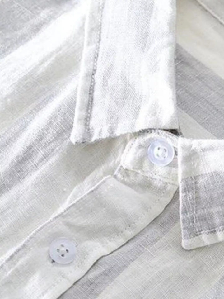 Men's Plus Size Striped Button Up Long Sleeve Shirt