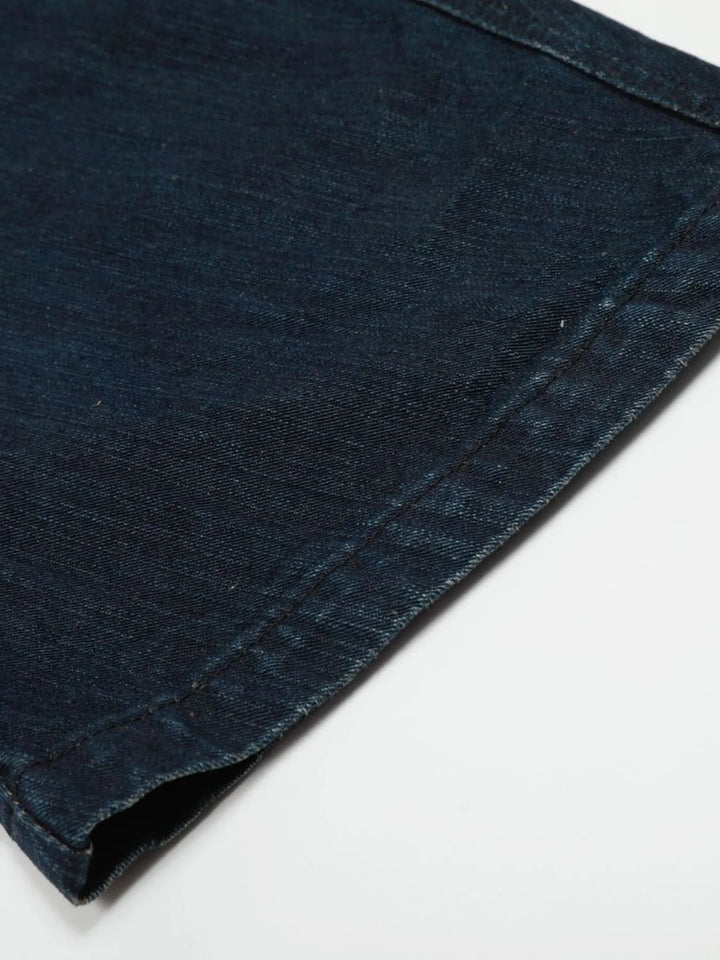 Men's Washed Button Fly Curved Jeans