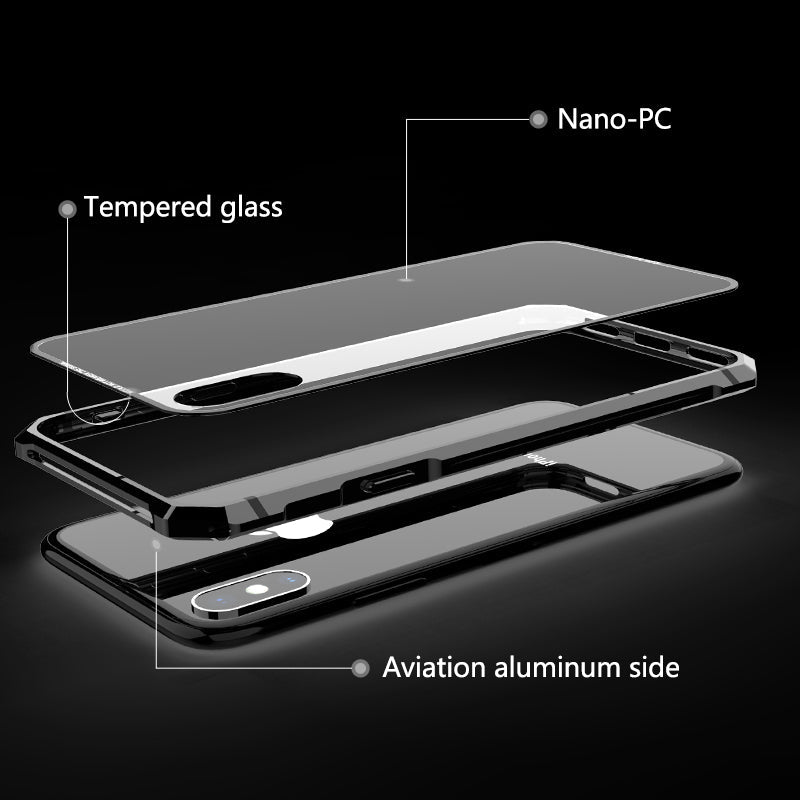 Transparent tempered glass phone case