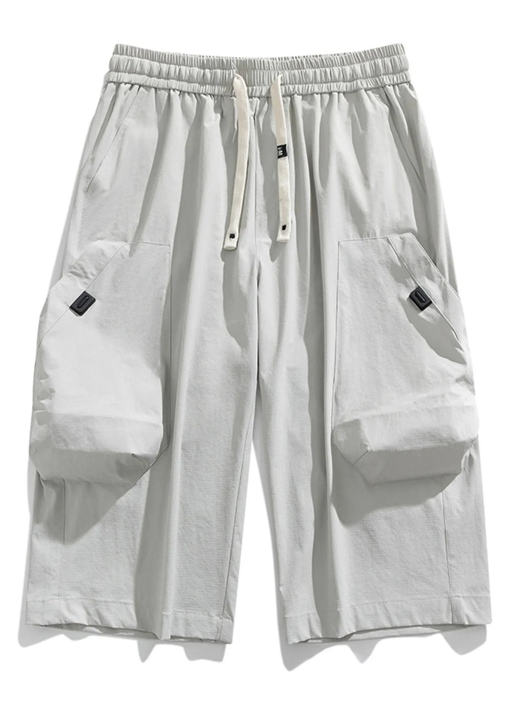 Men's Plus Size Casual Cargo Capris with Drawstring Waist