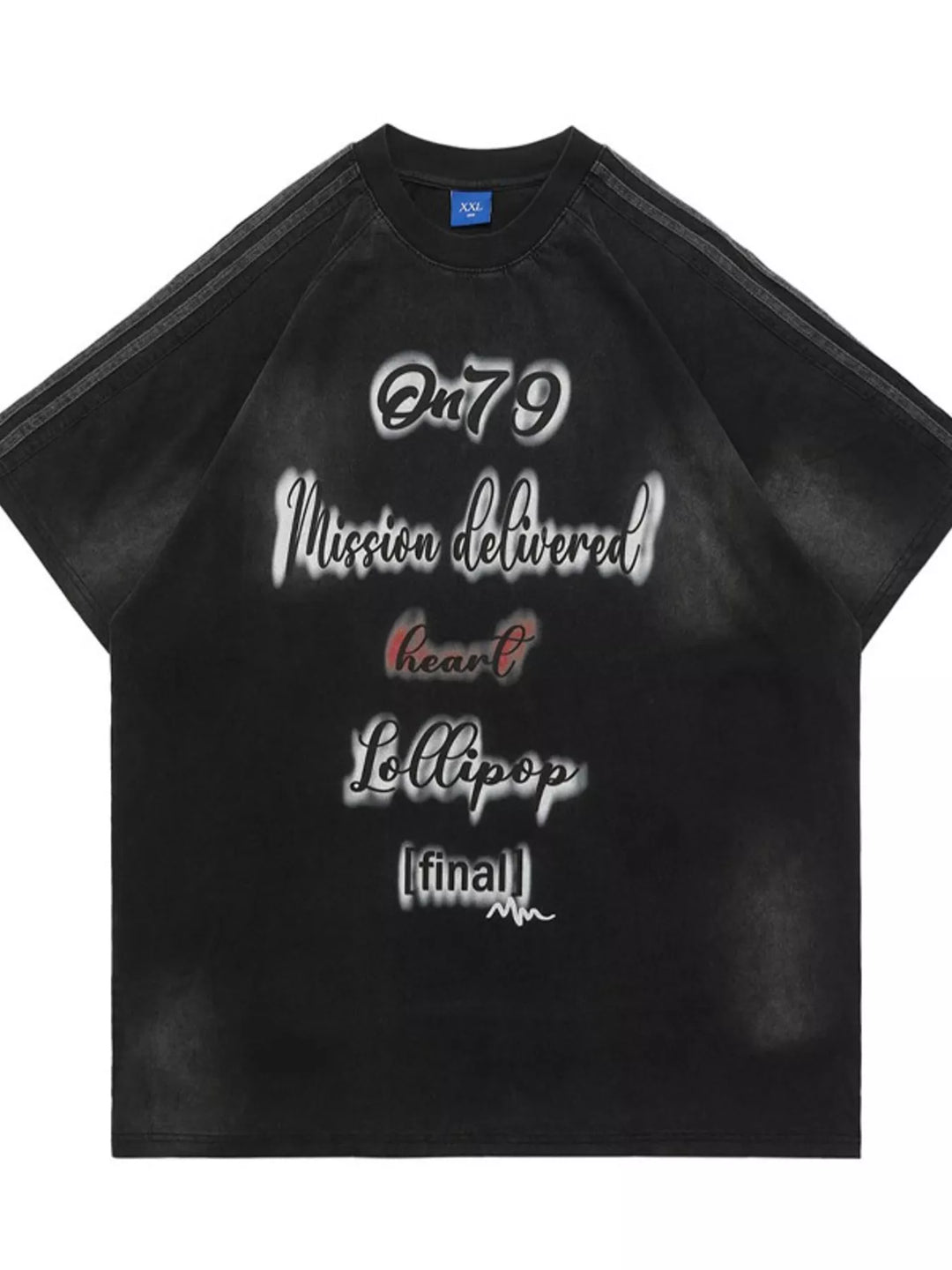 Men's Letter Round Neck Oversized T-Shirt