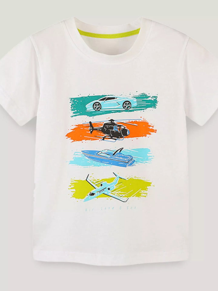 Kids' Vehicles Graphic T-Shirt