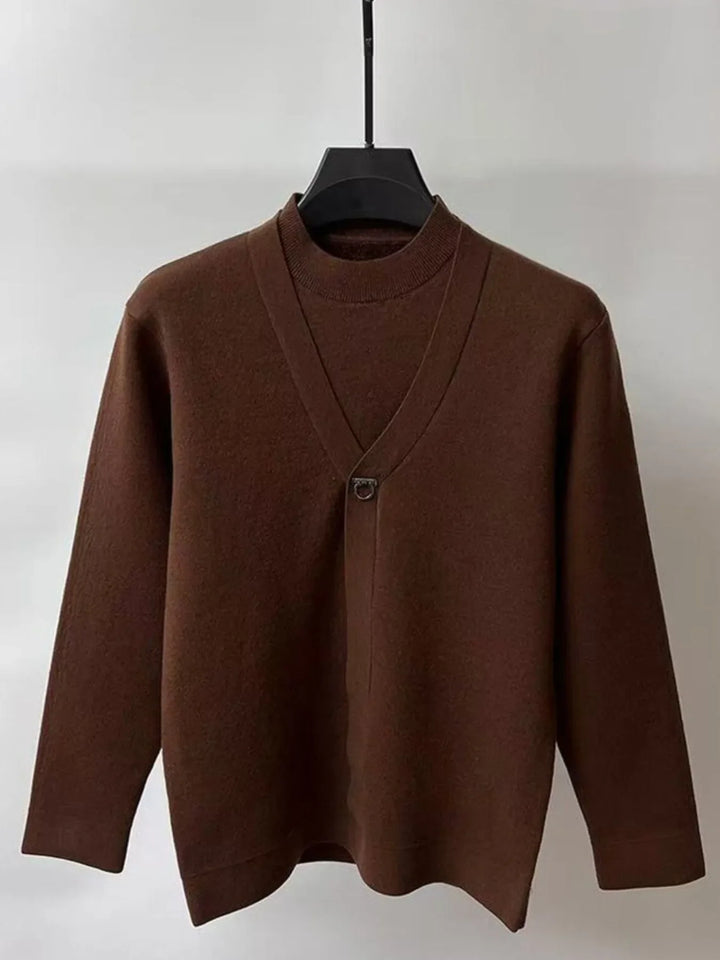 Men's Plus Size Long Sleeve Relaxed Fit Sweater
