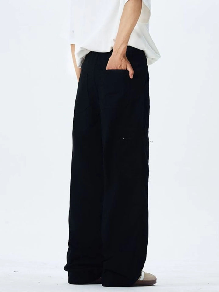 Men's Wide Leg Cargo Pants with Multi Pockets