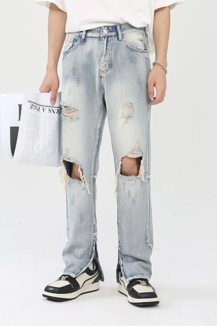Men's Distressed Slit Jeans