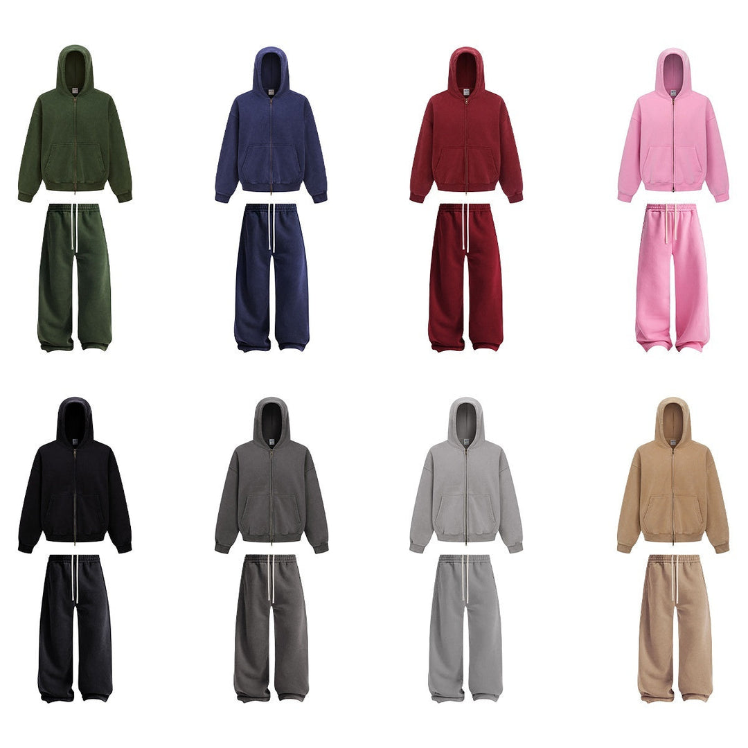 Men's Washed Sports And Leisure Hooded Zipper Jacket