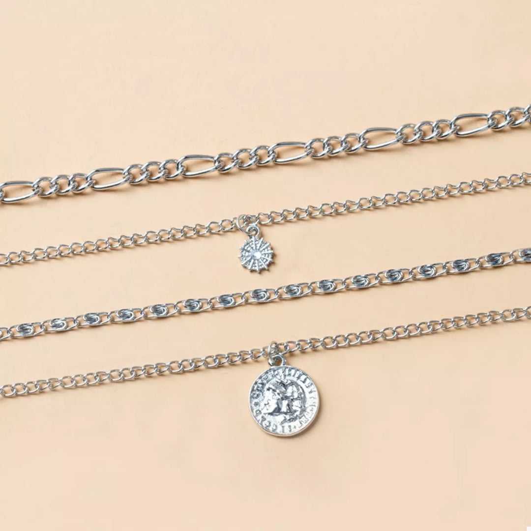 Four Layered Pendant Necklace