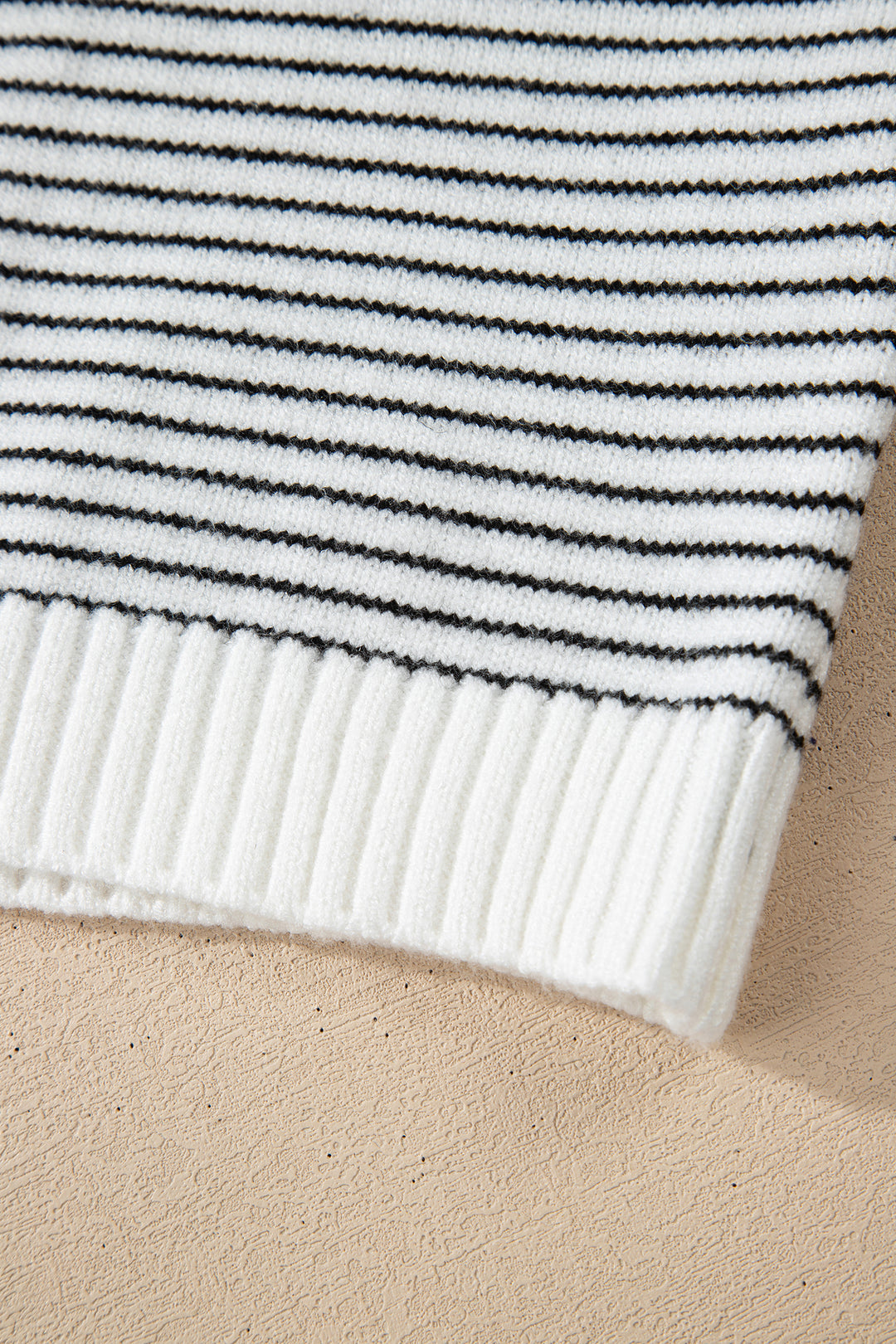 Black Stripe Contrast Trim Cap Sleeve Button Down Casual Cardigan