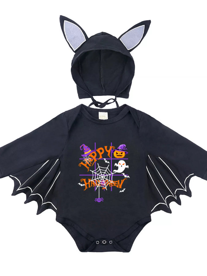 Children's Halloween Bat Bodysuit & Hat Costume Set