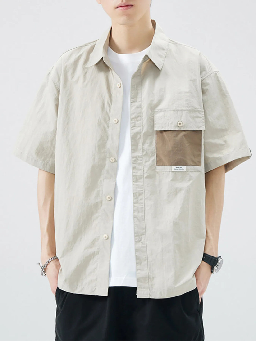 Men's Plus Size Button Up Short Sleeve Shirt