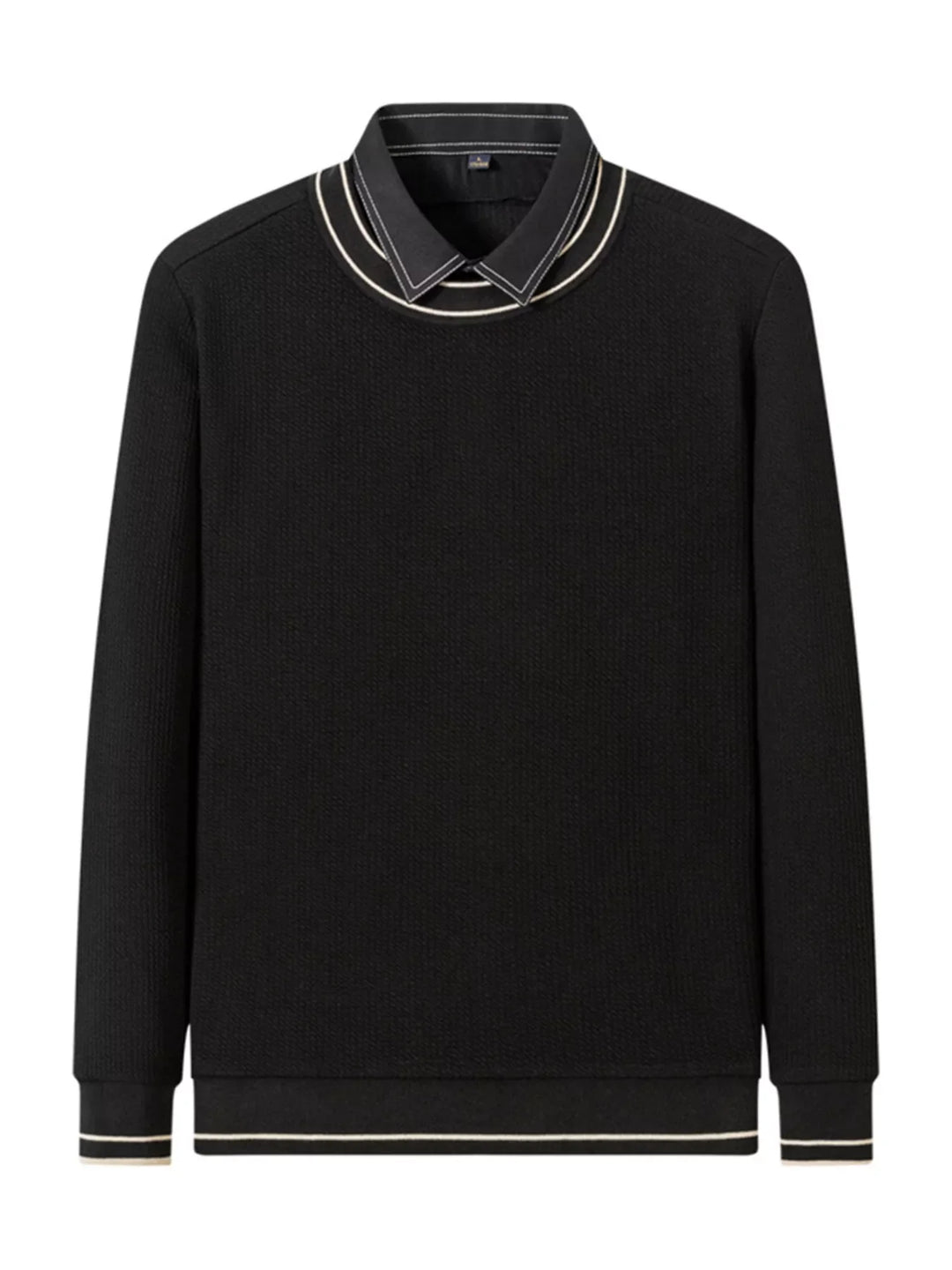 Men's Plus Size Collared Neck Ribbed Sweater