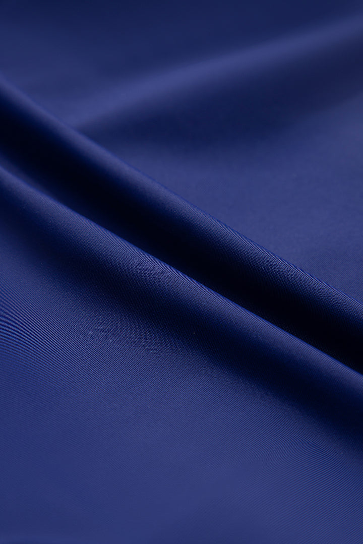 Beau Blue Ric Rac 飾邊撞色拼布鏤空連身泳衣