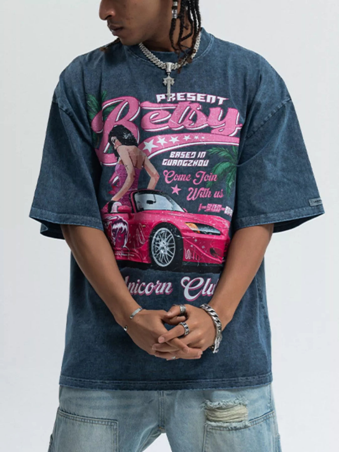 Men's Graphic Round Neck Half Sleeve T-Shirt