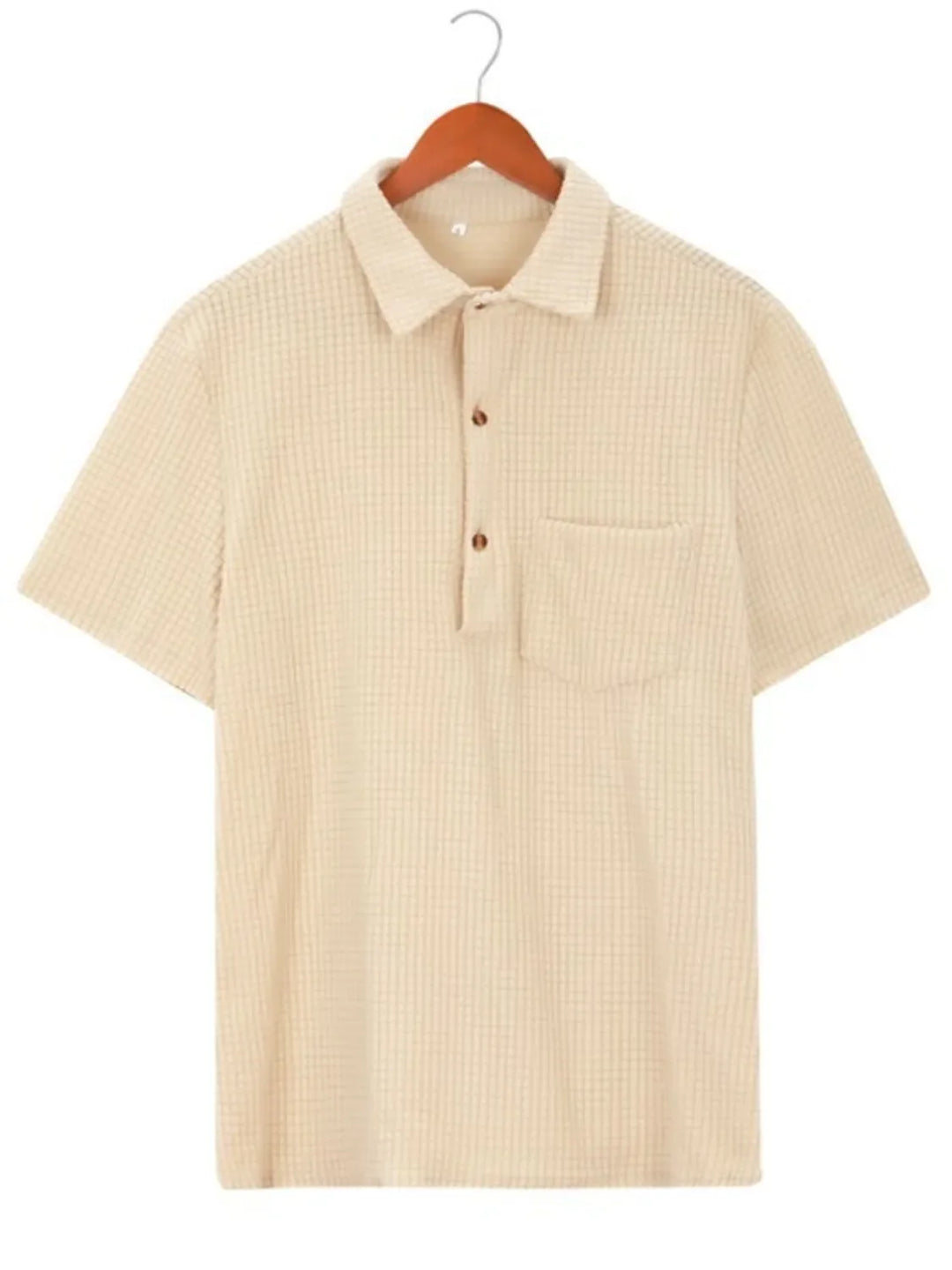 Men's Full Size Button Detail Short Sleeve Polo Plus Size