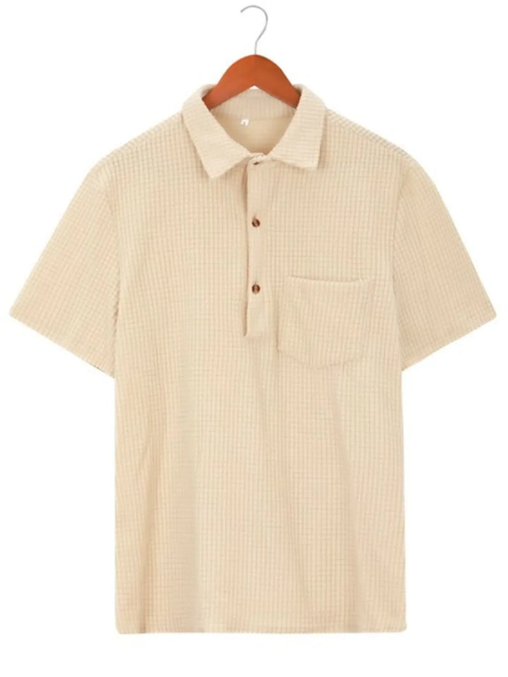 Men's Full Size Button Detail Short Sleeve Polo Plus Size