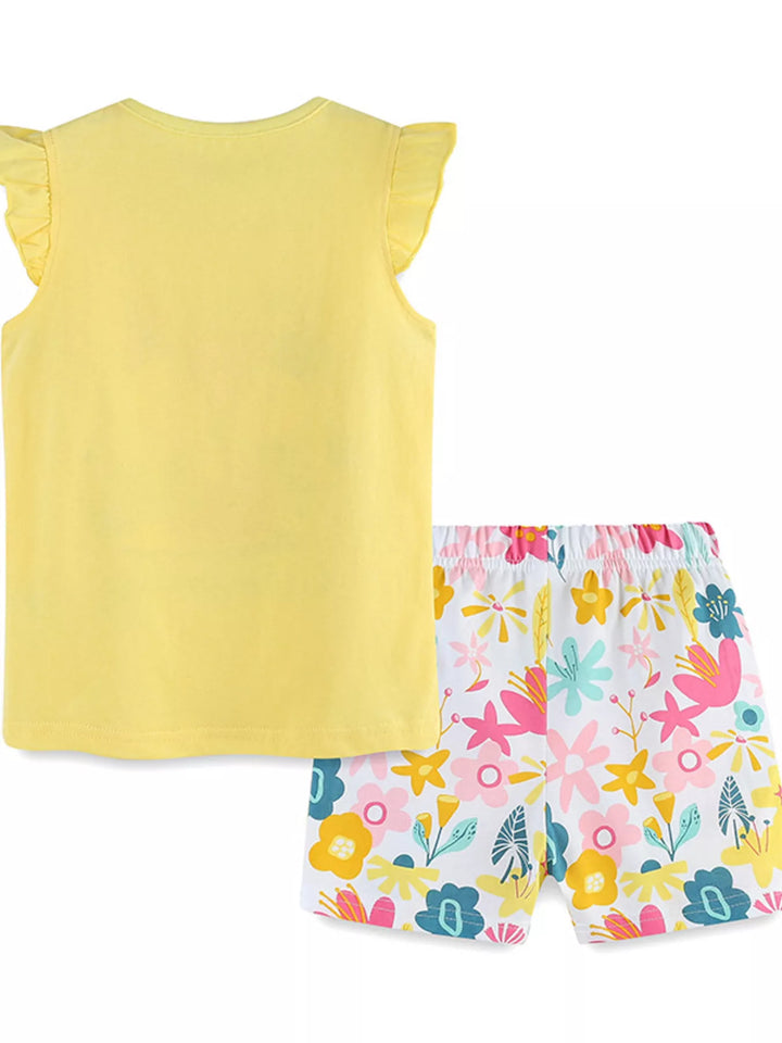 Children's Fox Tank and Floral Shorts Set