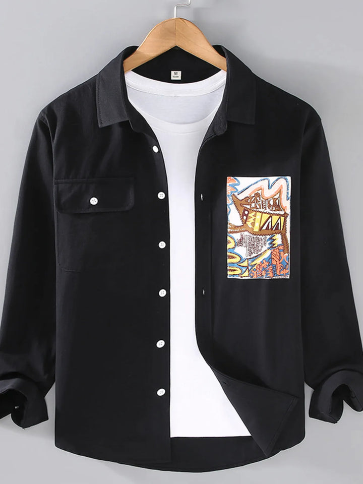 Men's Plus Size Button Up Long Sleeve Shirt