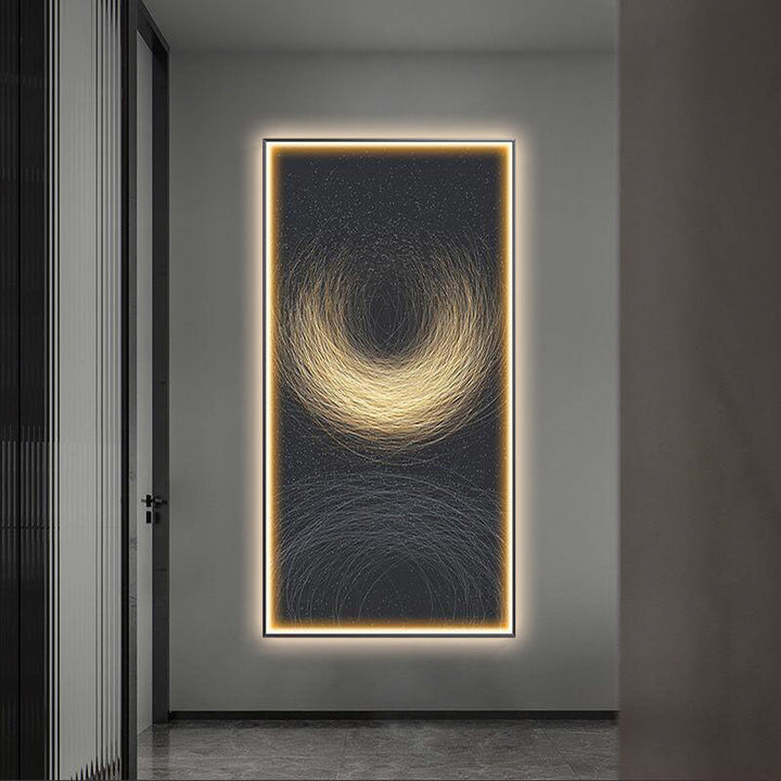 Modern Light Luxury Wall Abstract With Light Hanging Picture