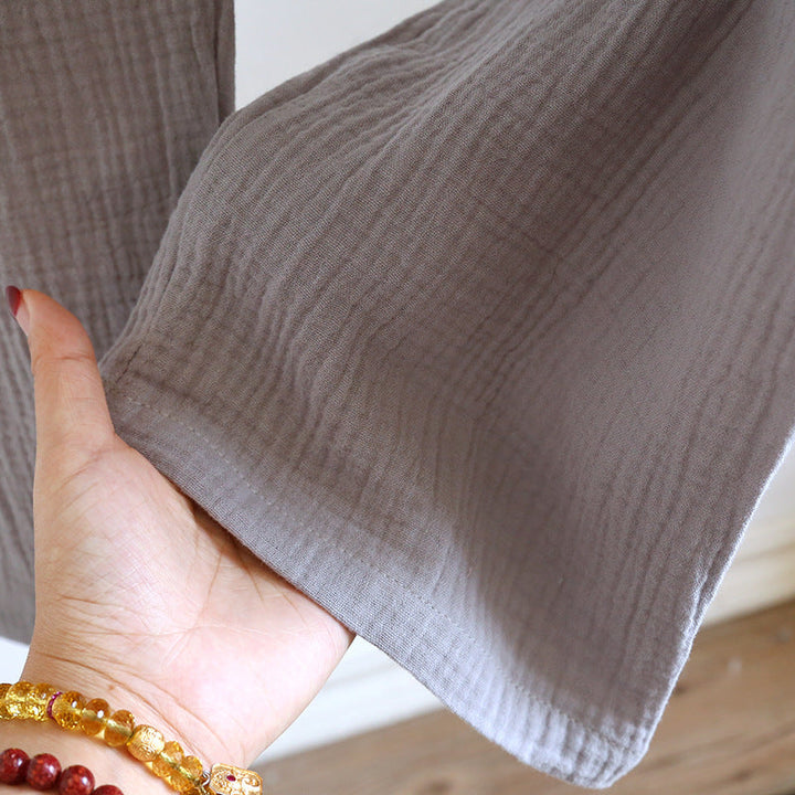 Double-layered Crepe Chinese-style Bamboo-patterned Hanfu Thin Summer Pajamas