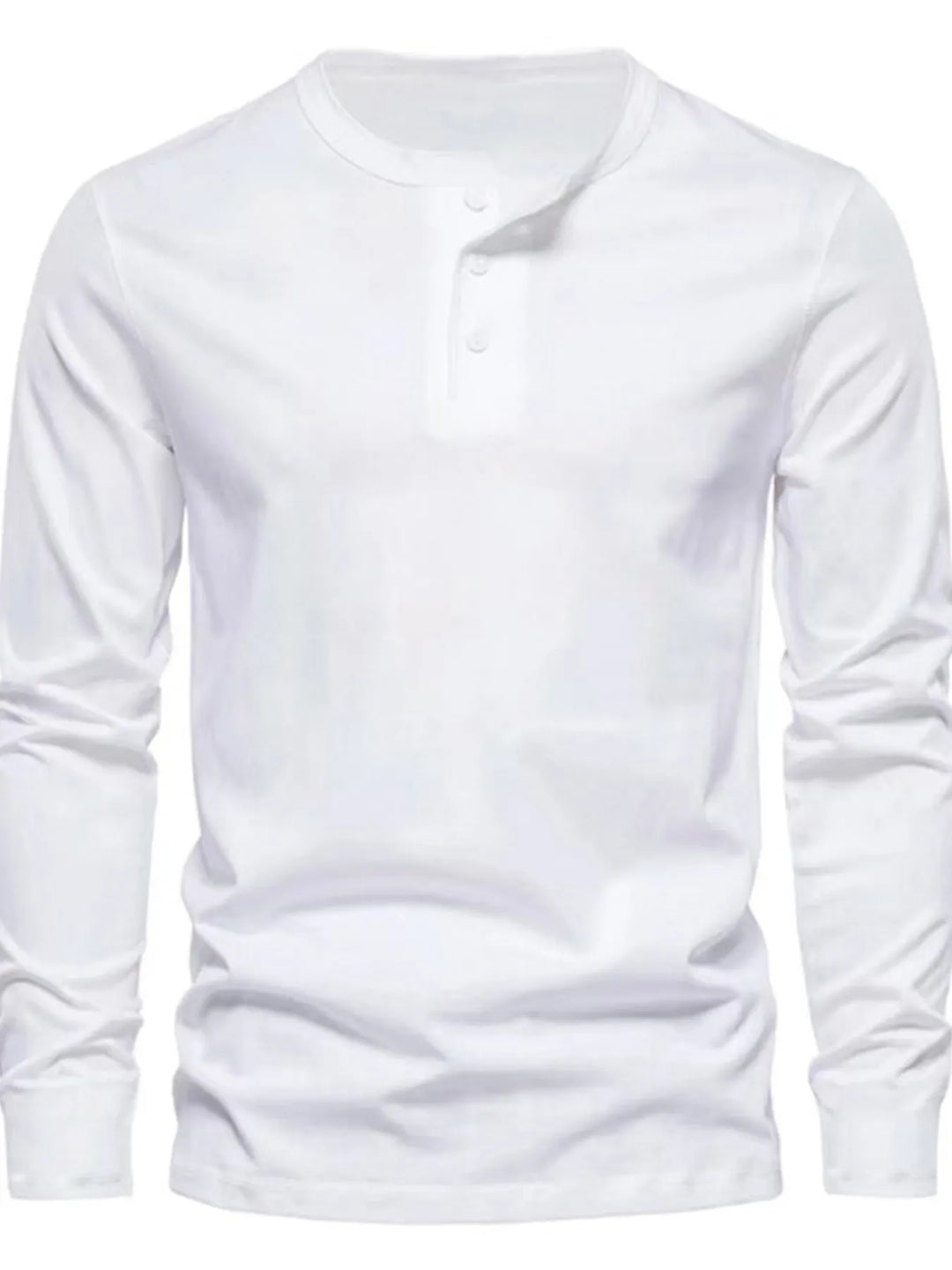 Men's Full Size Button Detail Long Sleeve Henley T-Shirt Plus Size