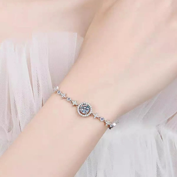 1 Carat Moissanite 925 Sterling Silver Bracelet
