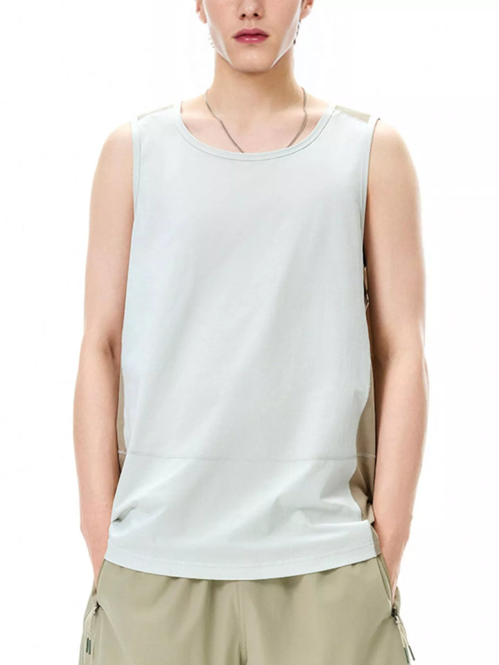 Men's Color Block Round Neck Tank