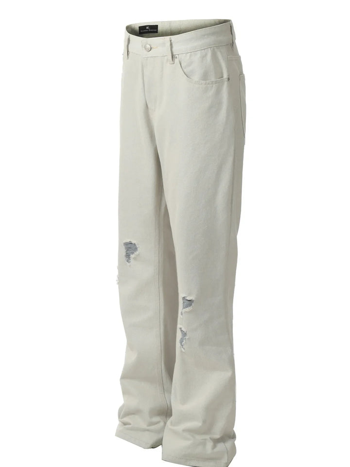 Men's Distressed Wash Straight Leg Jeans