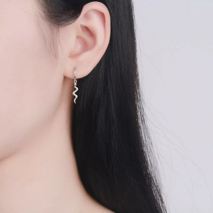 925 Sterling Silver Rainbow Zircon Geometric Earrings