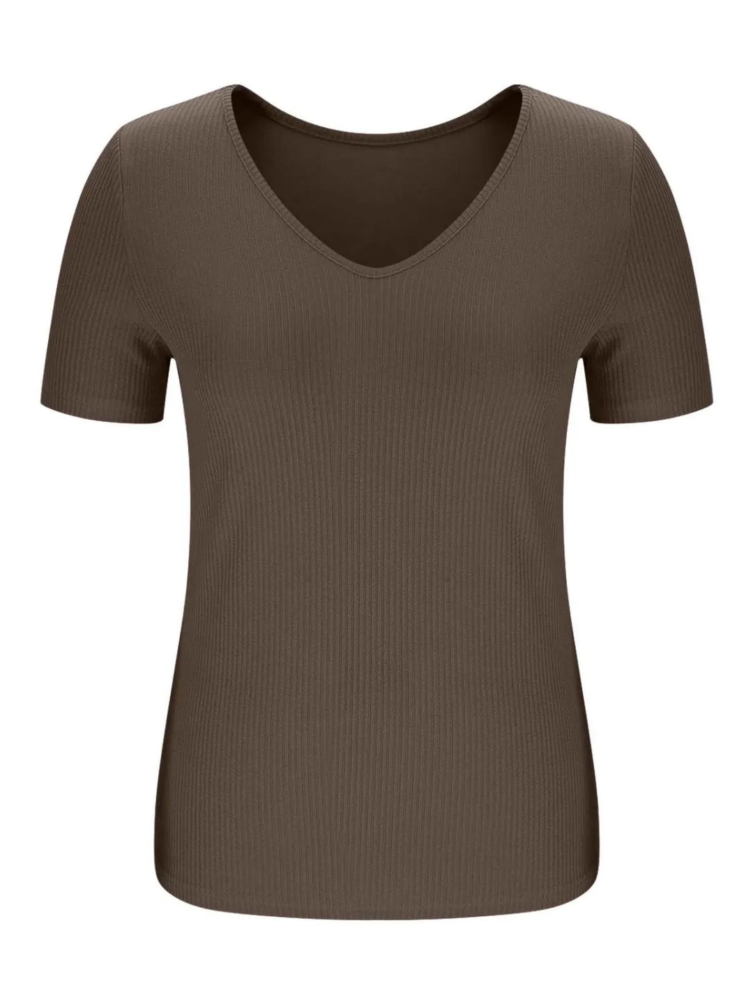 Solid V-Neck Short Sleeve T-Shirt