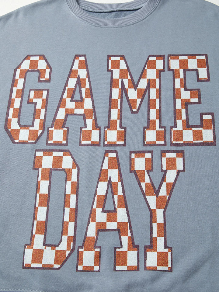 Game Day Checkered Oversized Sweatshirt