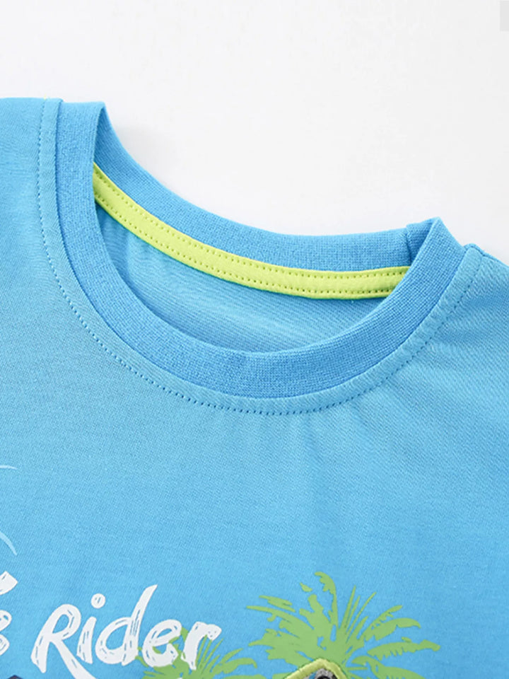 Children's Surf Rider Graphic Tee & Plaid Shorts Set