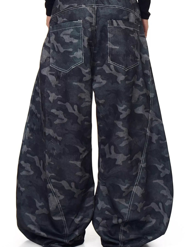 Men's Full Size Camo Star Print Baggy Jeans Plus Size