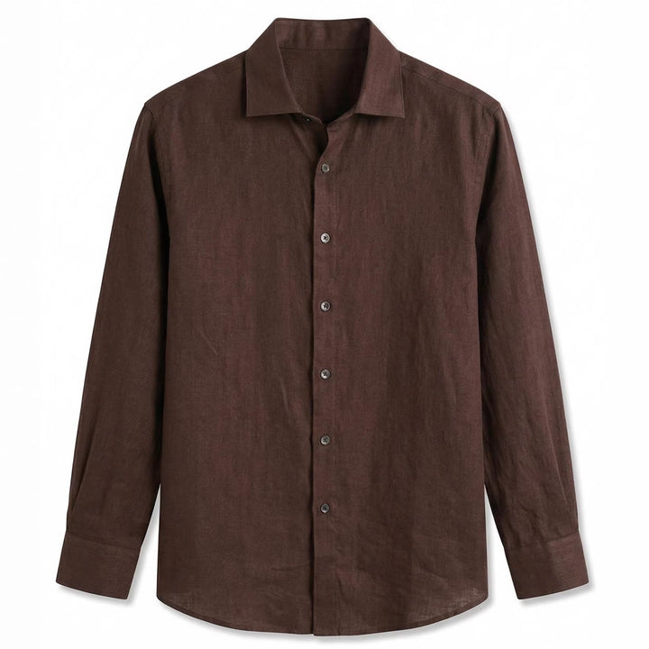 French-style Luxury Pure Linen Long-sleeve Shirt In The Old-money Aesthetic
