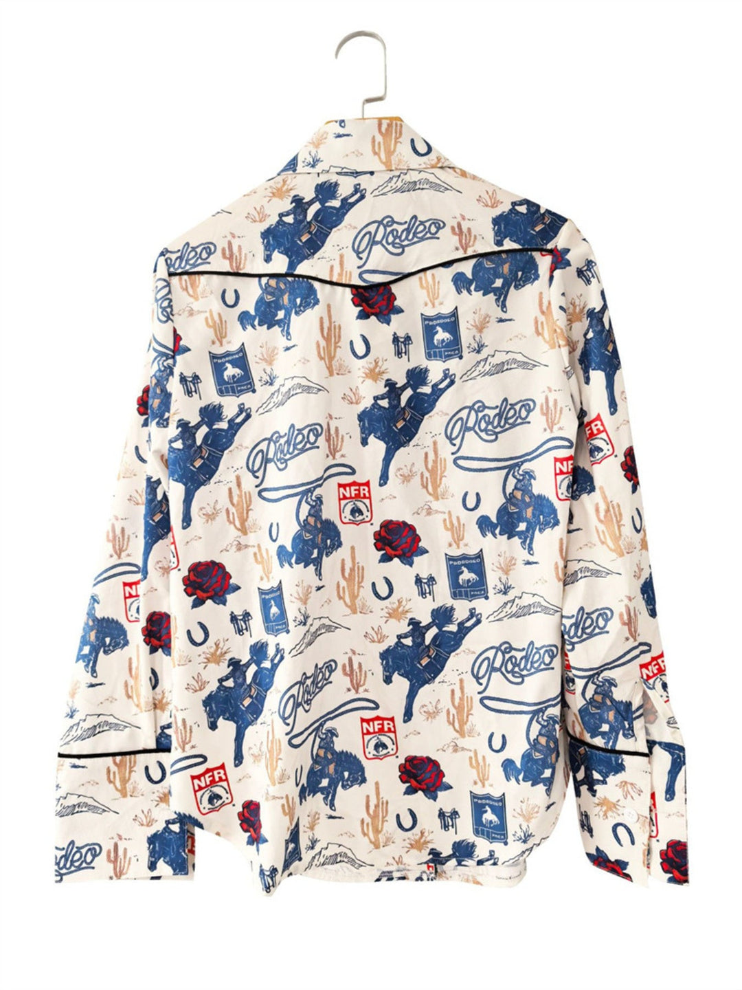 Printed Button Up Long Sleeve Shirt