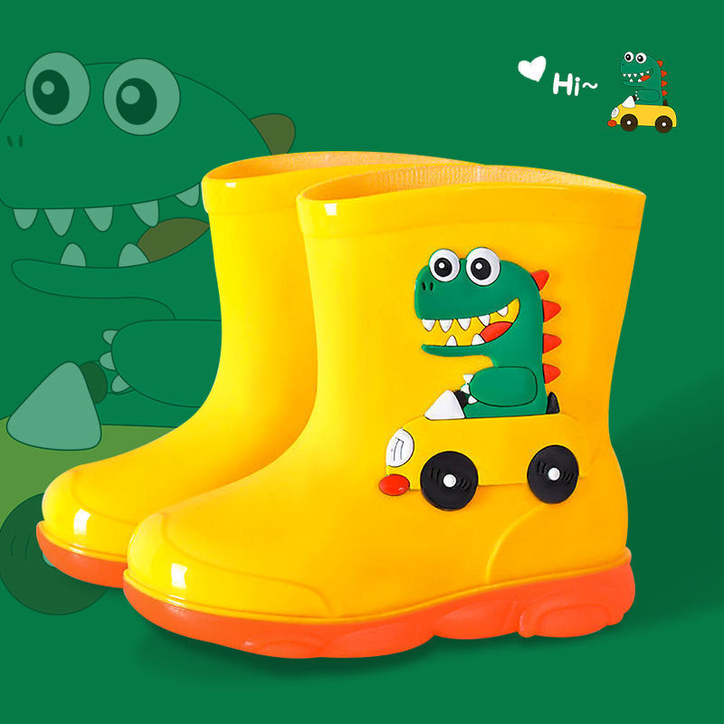 Non-slip Stylish Rubber Shoes Men's And Women's Children & Baby Baby Velvet Rain Boots