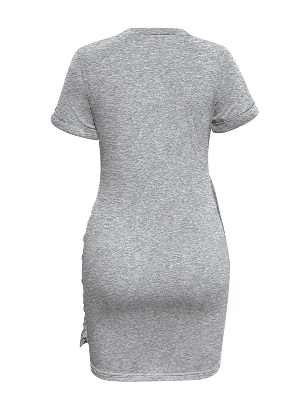 Round Neck Short Sleeve Mini Tee Dress