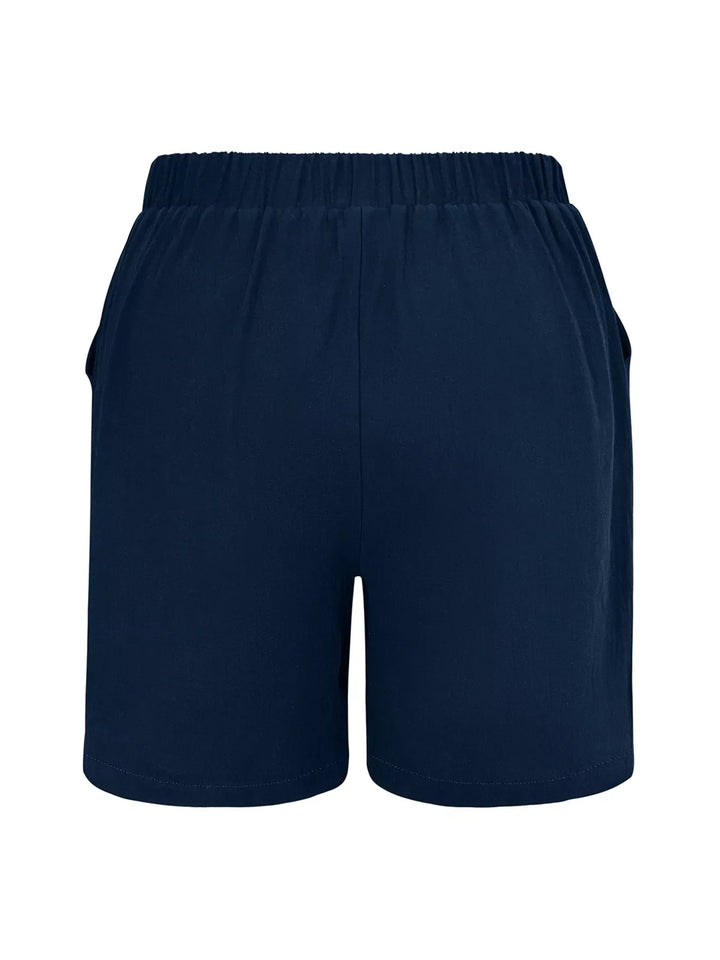 Plus Size Elastic Waist Casual Shorts