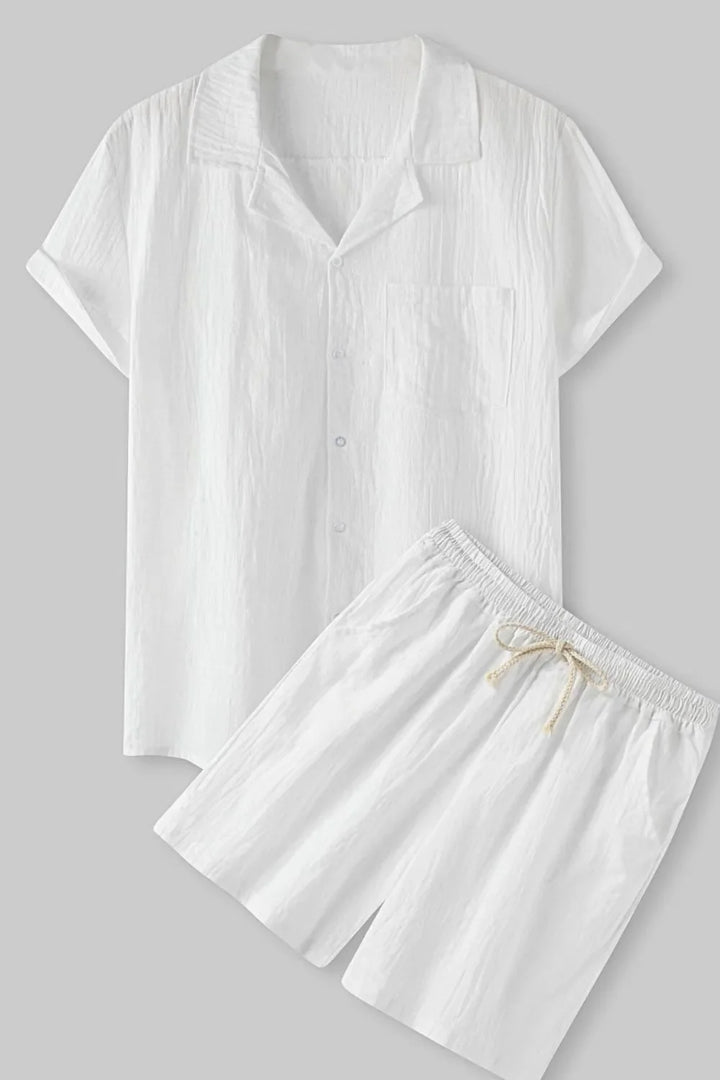 Men's Short Sleeve Shirt and Shorts Set
