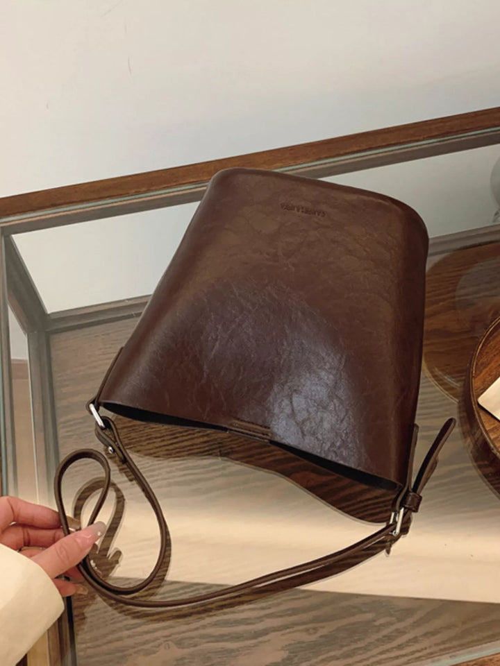 Vintage Style Bucket Crossbody Bag