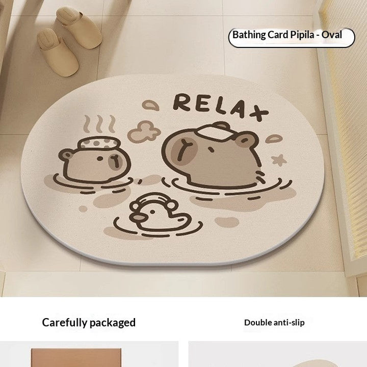 Quick-drying Cartoon Silica Mud Floor Mat