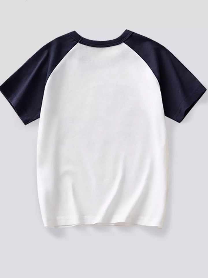 Children's Cartoon Tractor Raglan Sleeve T-Shirt