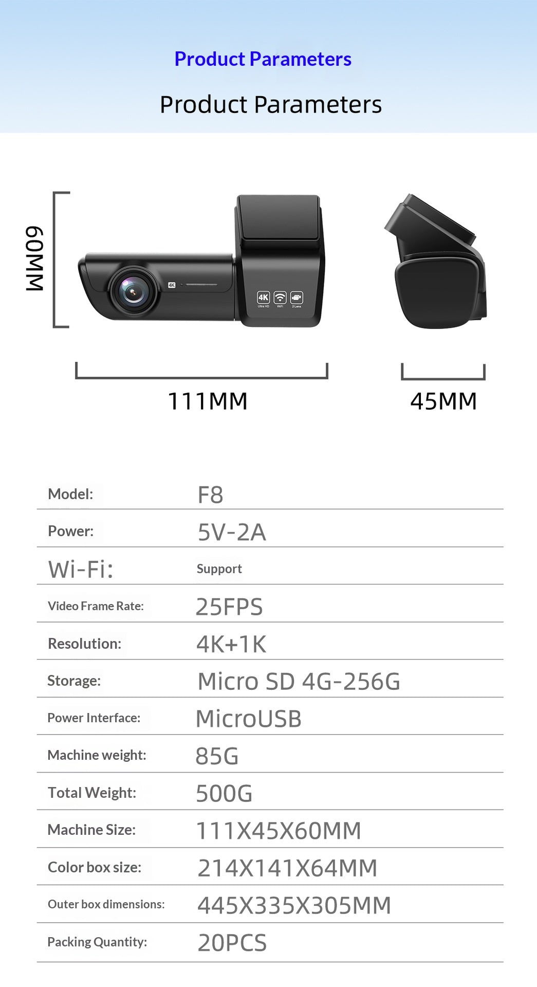 HD WiFi Dash Cam For Cars, High Definition Vehicle DVR Recorder