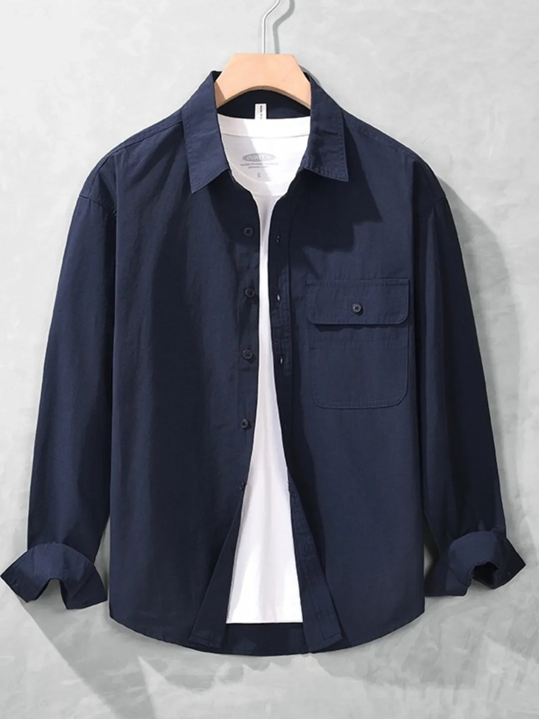 Men's Plus Size Button Up Long Sleeve Shirt