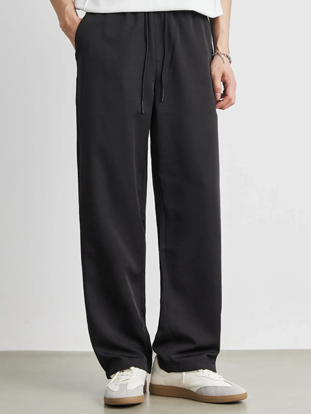 Men's Casual Drawstring Wide Leg Pants