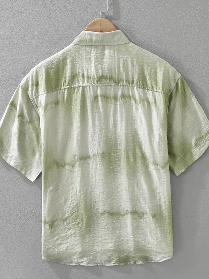 Men's Plus Size Printed Short Sleeve Button-Up Shirt