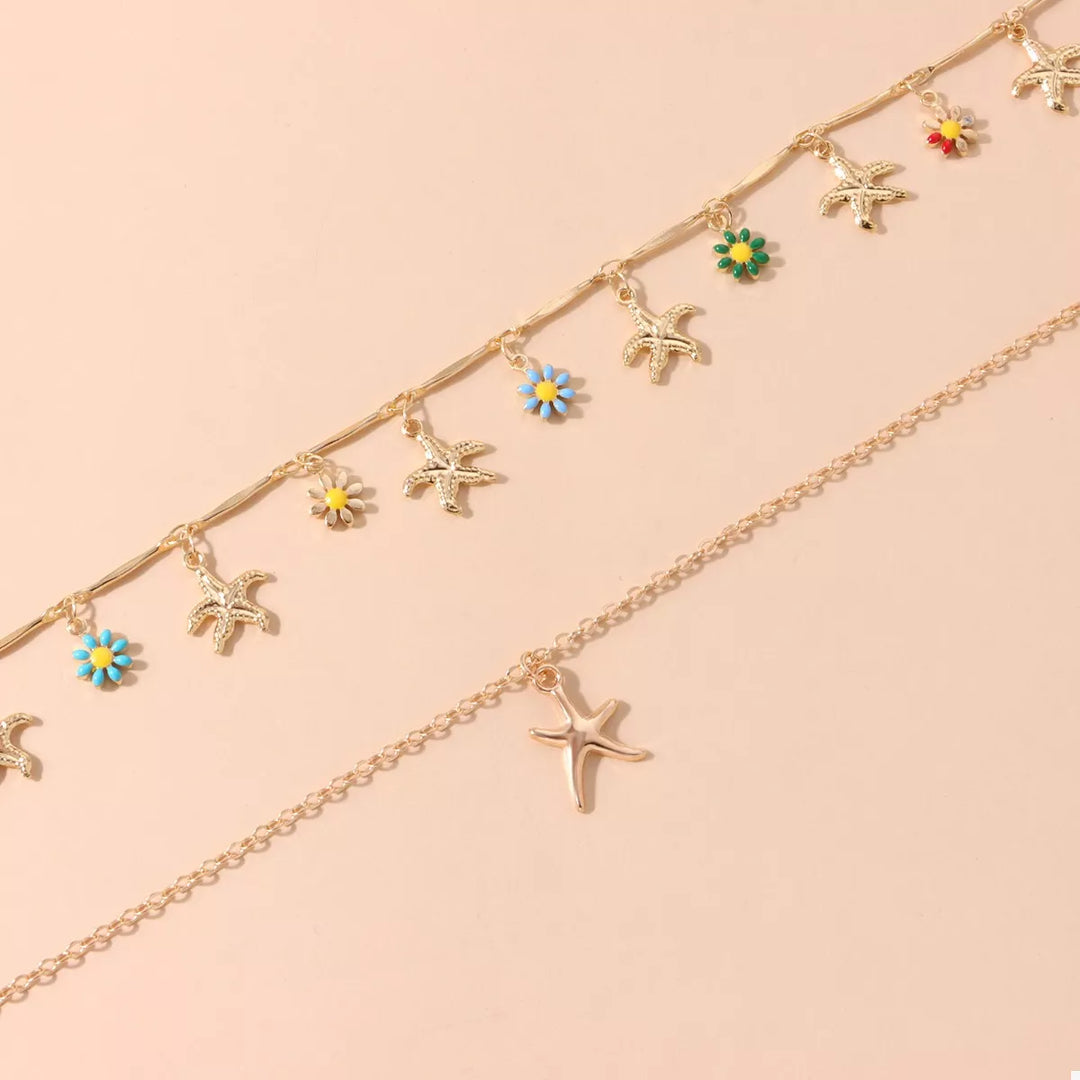 Starfish Charm Double Layered Necklace